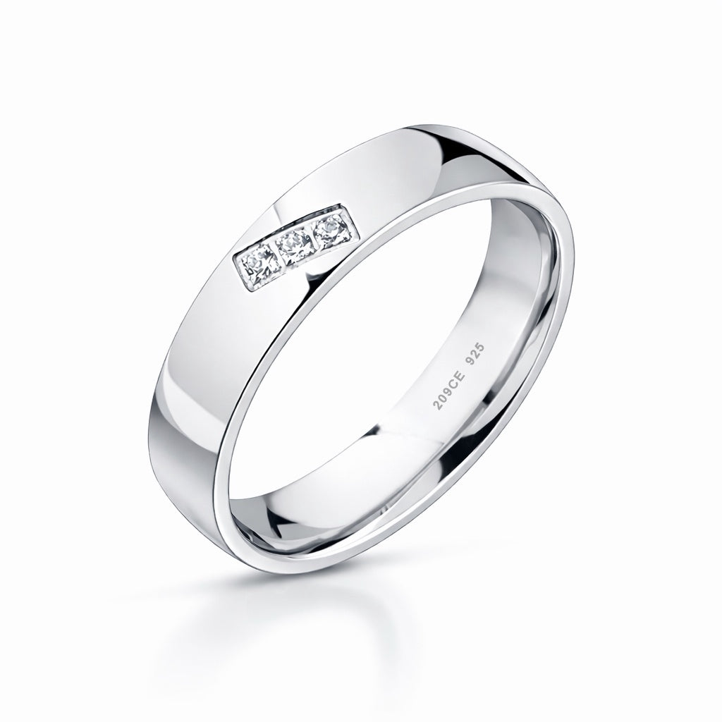 Fede/Fedina in Argento 925 Mod. Comoda con Zirconi
