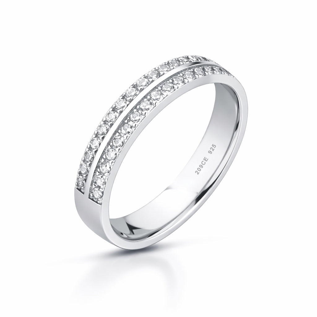 Fede/Fedina in Argento 925 Mod. Comoda con Zirconi