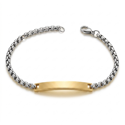 Bracciale Unisex in Acciaio con Targhetta Centrale Personalizzabile