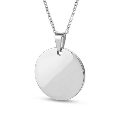 Collana in Acciaio con pendente Tondo Personalizzabile