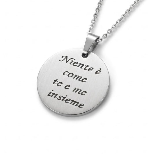 Collana in Acciaio con Coppia Impronte Personalizzabile