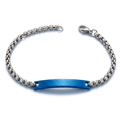 Bracciale Unisex in Acciaio con Targhetta Centrale Personalizzabile