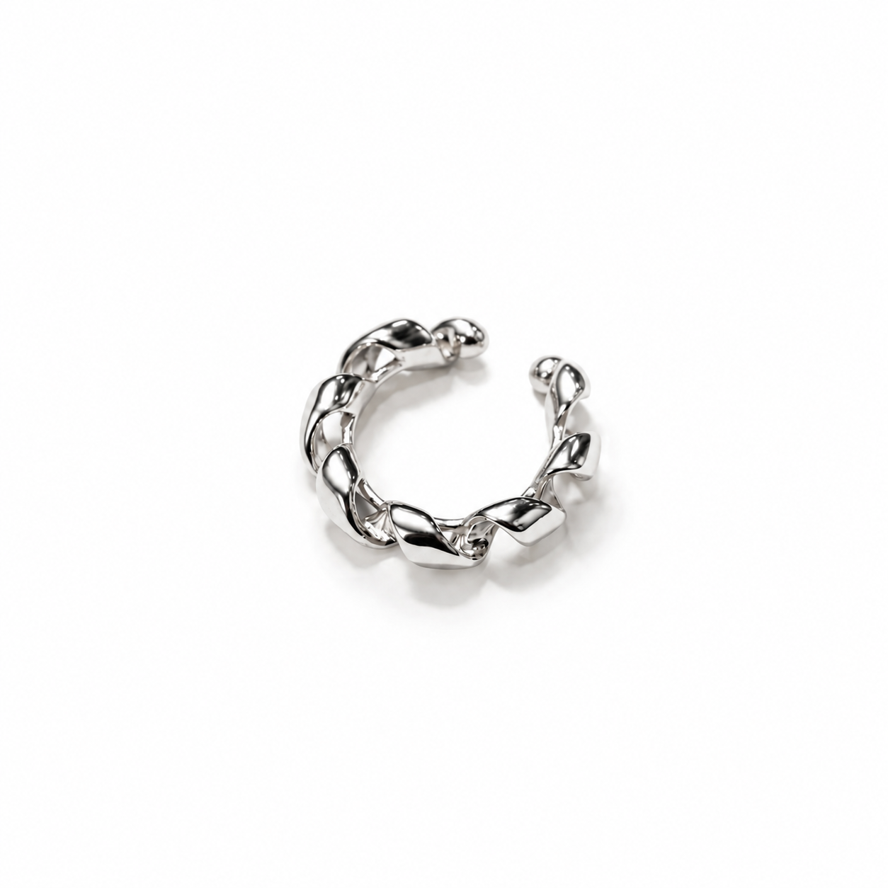 Orecchino Ear Cuff Torchon in Acciaio