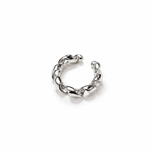 Orecchino Ear Cuff Torchon in Acciaio