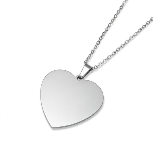 Collana in Acciaio con pendente a Cuore Personalizzabile