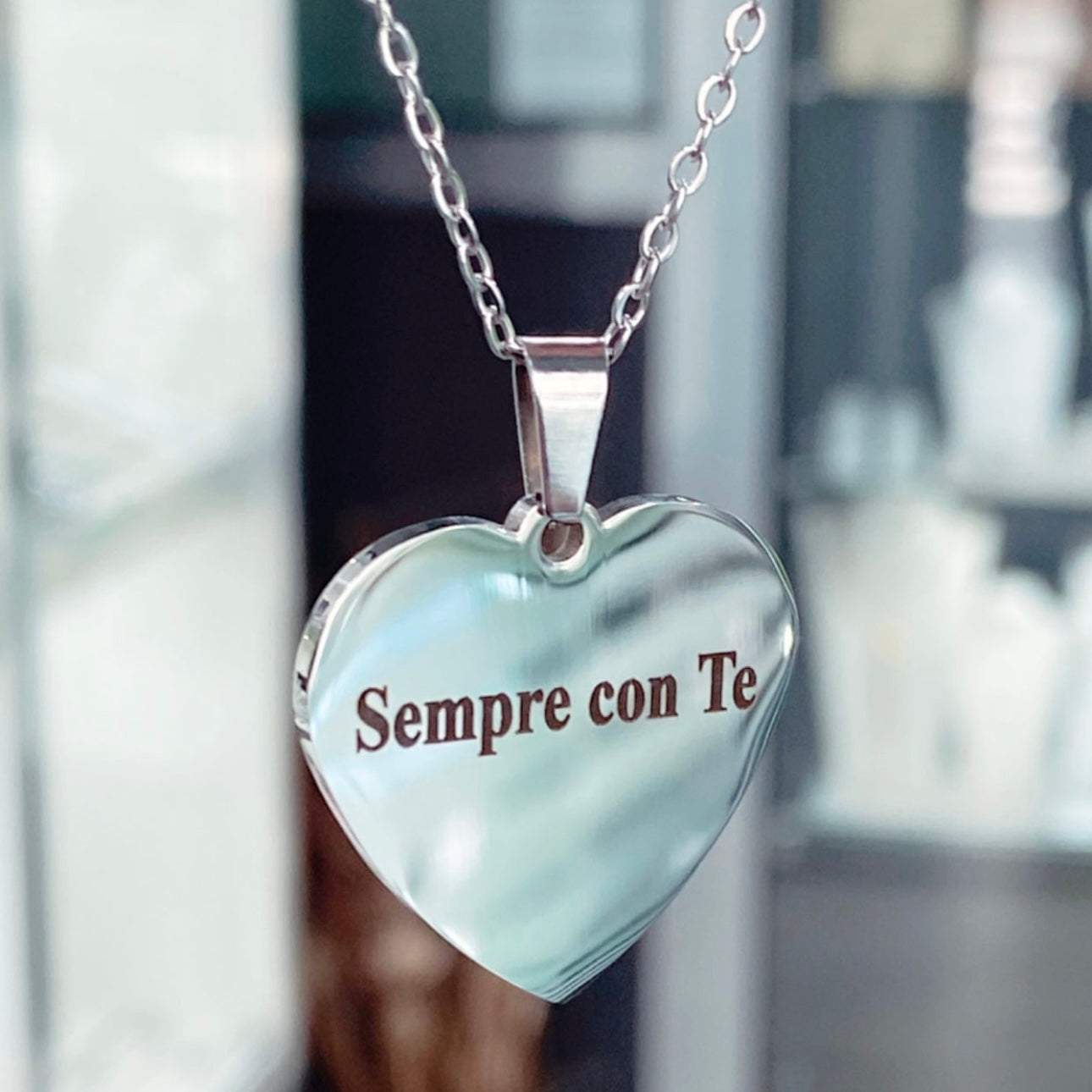 Collana in Acciaio con pendente a Cuore Personalizzabile