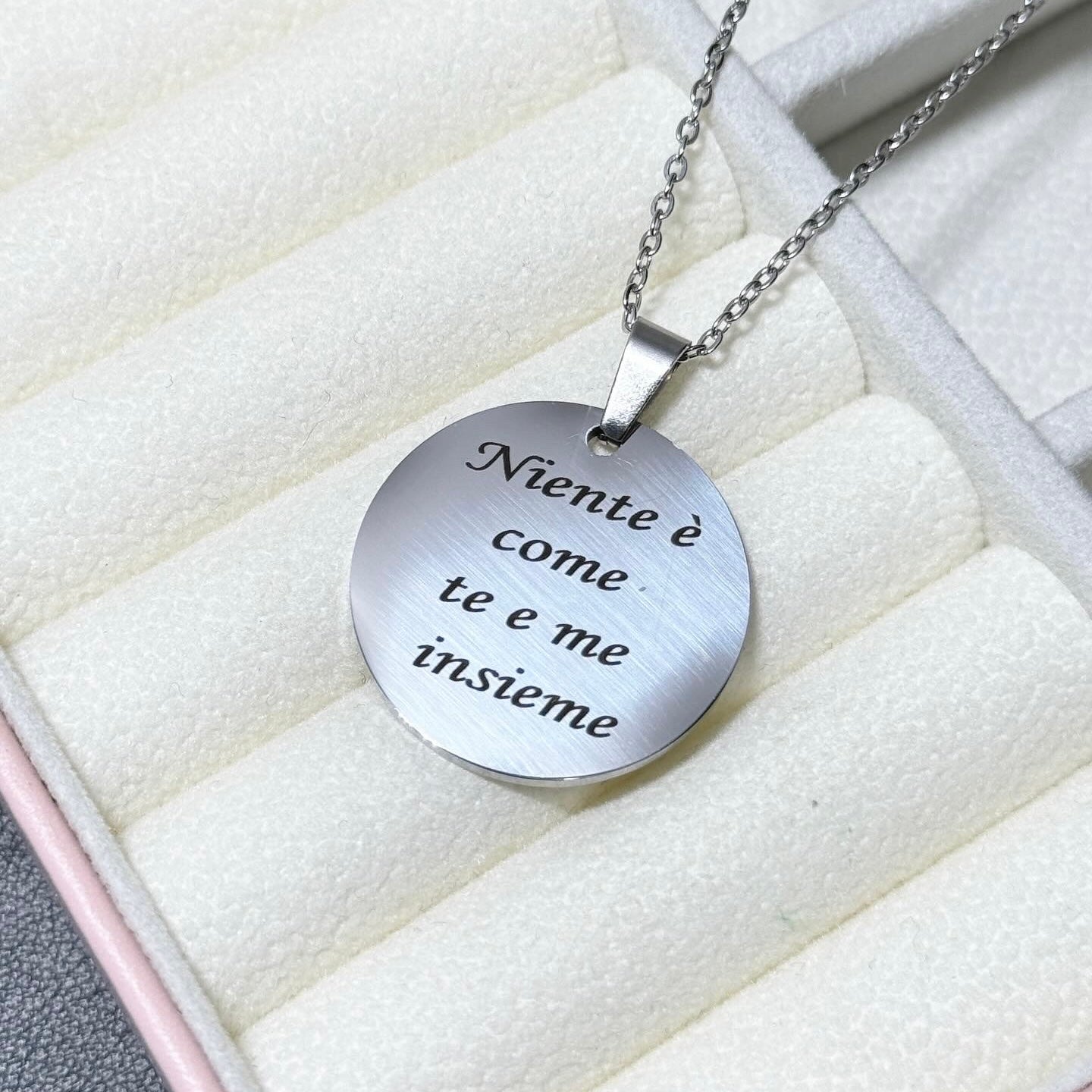 Collana in Acciaio con Coppia Impronte Personalizzabile