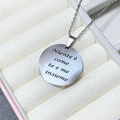 Collana in Acciaio con Coppia Impronte Personalizzabile