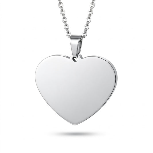 Collana in Acciaio con pendente a Cuore Personalizzabile