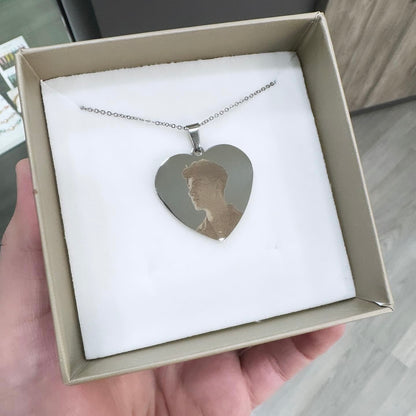 Collana in Acciaio con pendente a Cuore Personalizzabile