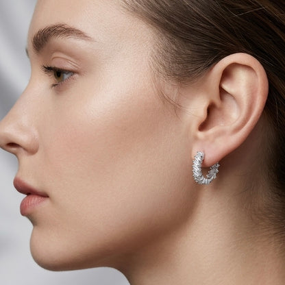 Orecchini a Cerchio con Zirconi in Argento 925