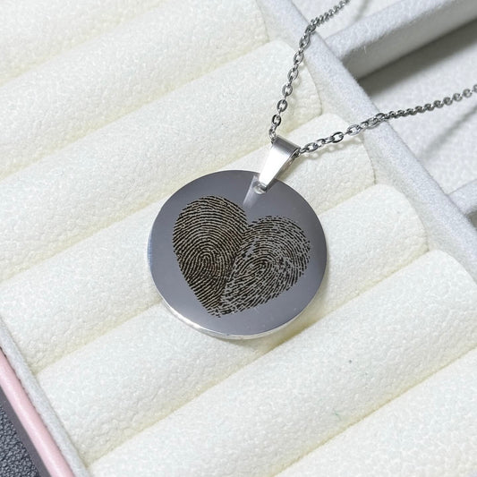 Collana in Acciaio con Coppia Impronte Personalizzabile