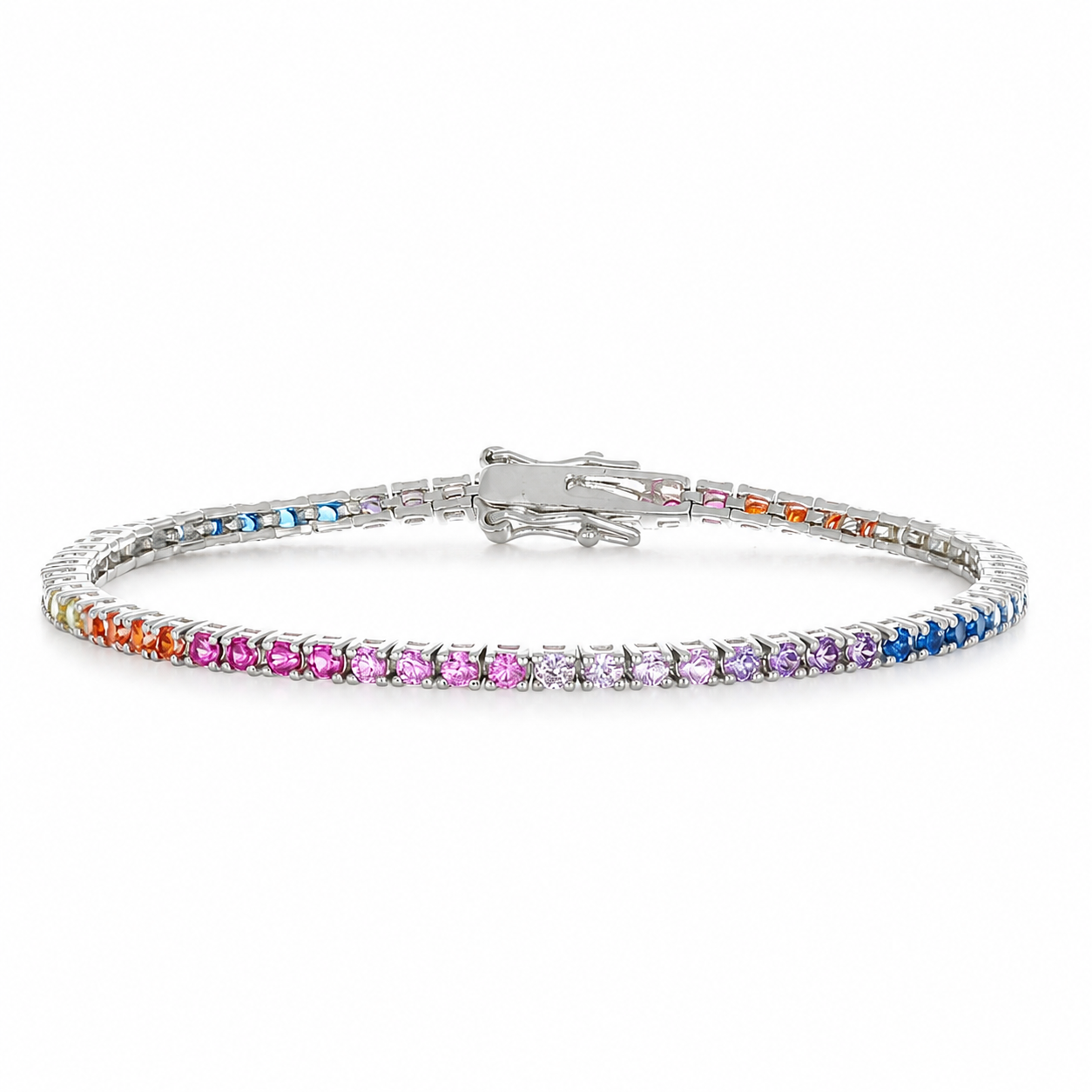 Bracciale Tennis Rainbow in Argento 925 con Zirconi