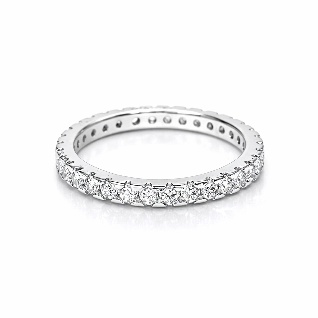 Anello Veretta con Zirconi in Argento 925
