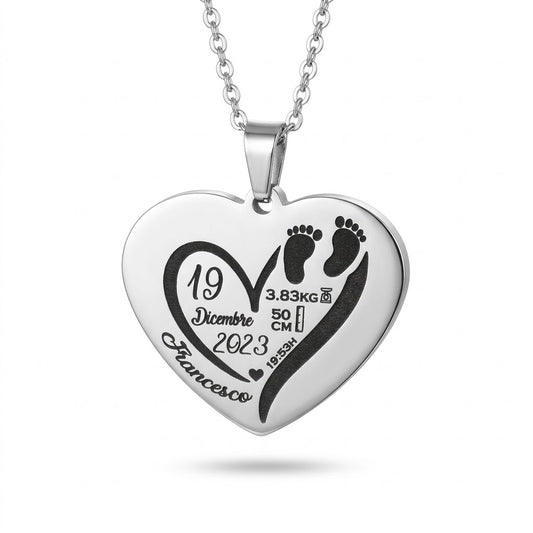 Collana Nascita in Acciaio Personalizzabile