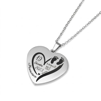 Collana Nascita in Acciaio Personalizzabile