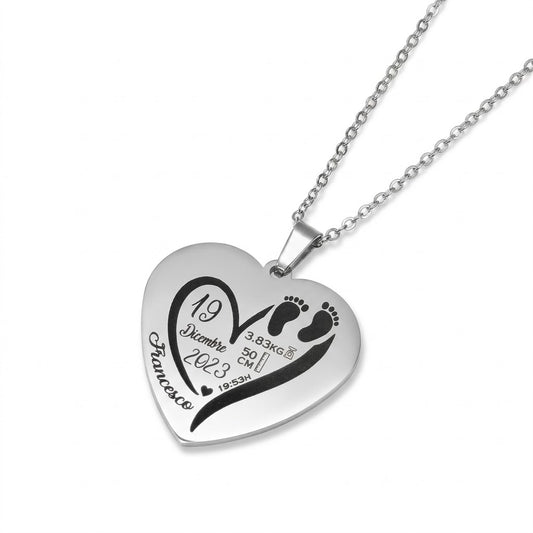 Collana Nascita in Acciaio Personalizzabile
