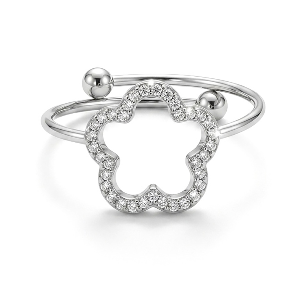 Anello Fiore in Acciaio