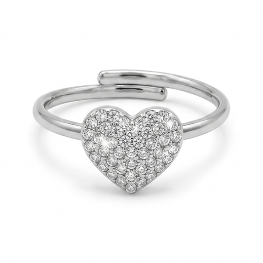 Anello Cuore pieno in Acciaio