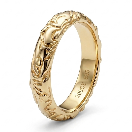 Fede/Fedina in Argento 925 Placcato Oro Mod. Cesellata