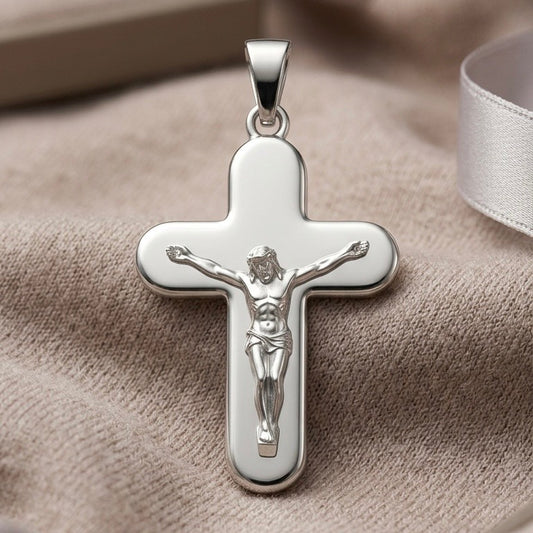 Pendente Croce con Cristo in Argento 925