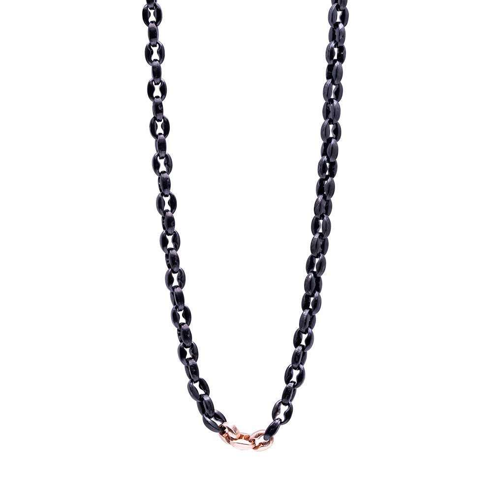 Collana FOR YOU Jewels - MAN STEEL – Maglia Marinara/IP Nero e Oro Rosa