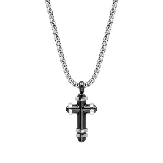 Collana FOR YOU Jewels - MAN STEEL – Croce Black