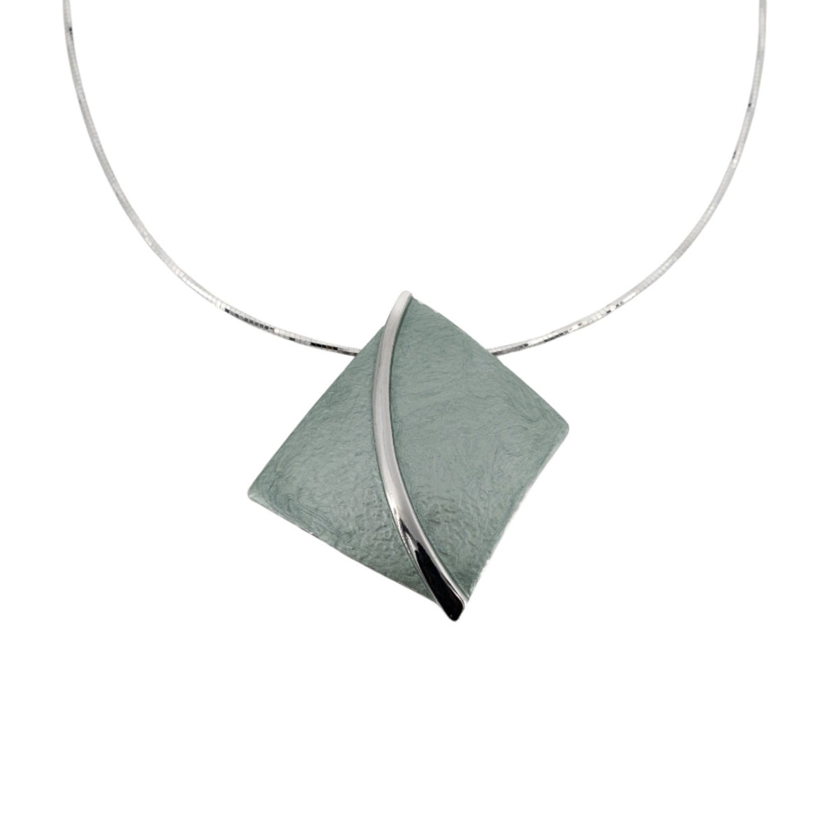 Collana filo semi rigido corto con rombo stilizzato - KLK Gioielli