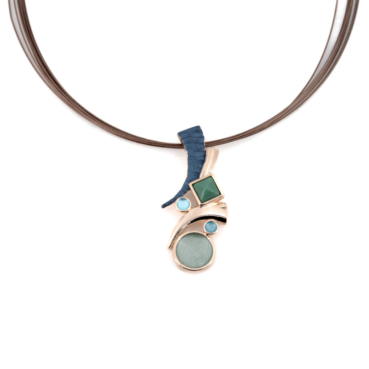 Collana fili corta con due virgole e formine - KLK Gioielli