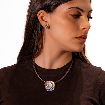 Collana fili corta con fiore - KLK Gioielli