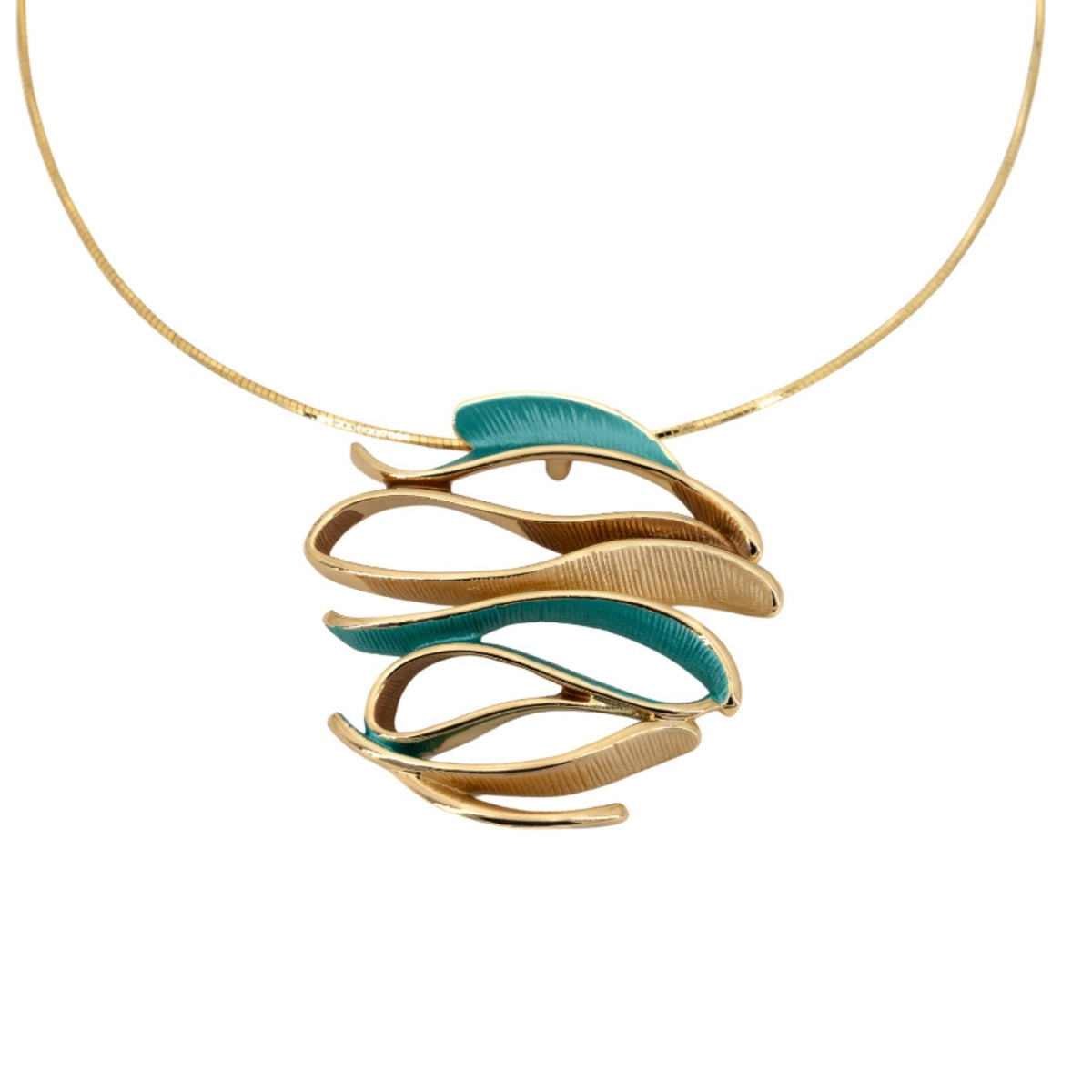 Collana filo semi rigido corto con multi onde - KLK Gioielli