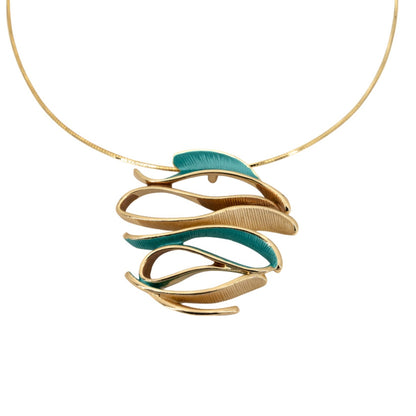 Collana filo semi rigido corto con multi onde - KLK Gioielli
