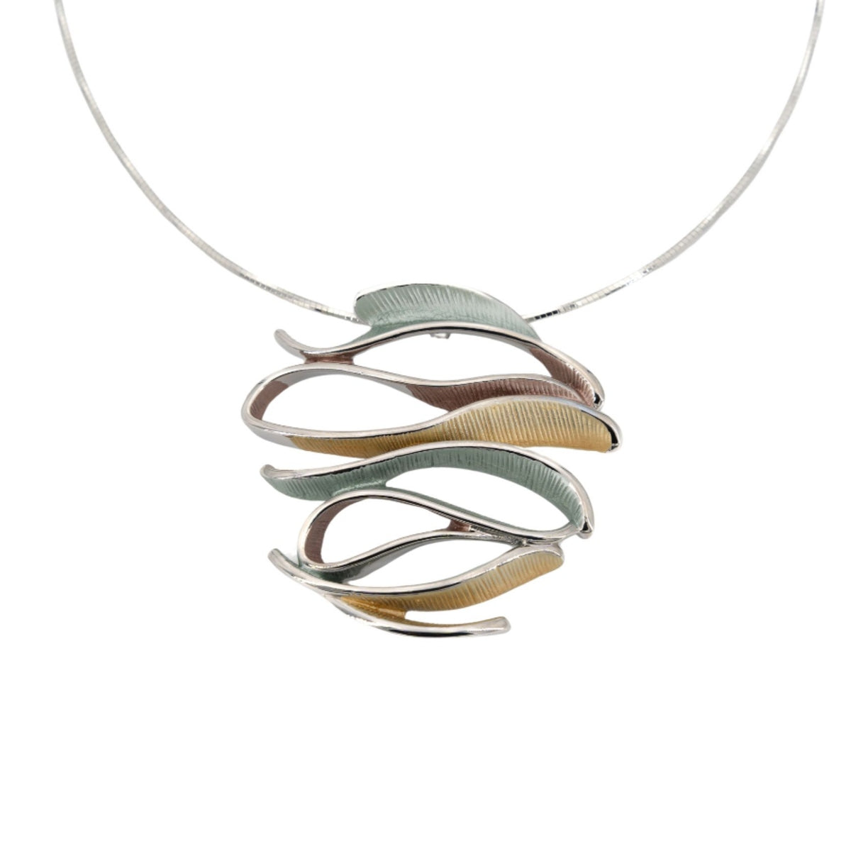 Collana filo semi rigido corto con multi onde - KLK Gioielli