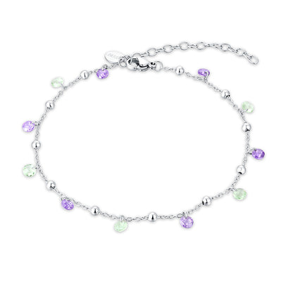 Cavigliera Cristalli Viola e Verdi - Calypso - #BrandGioielli