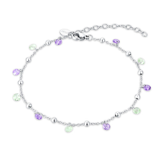 Cavigliera Cristalli Viola e Verdi - Calypso - #BrandGioielli