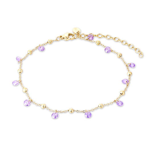 Cavigliera Oro Cristalli Viola - Calypso - #BrandGioielli