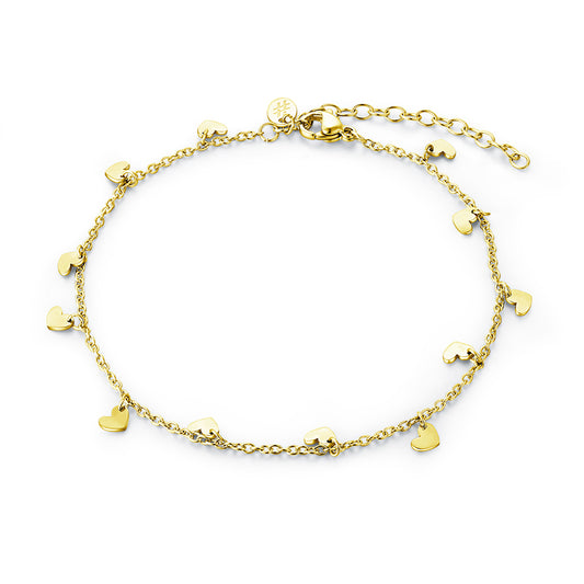 Cavigliera Cuori con Pendenti Oro - Calypso - #BrandGioielli