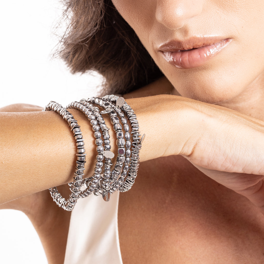 Bracciale Ematite Rodiata Sfaccettata - Festa della Mamma - #BrandGioielli