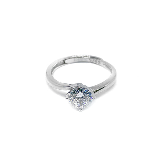 Anello Solitario Regolabile da 5mm in Argento 925 Rodiato Bloom Oro Gioielleria