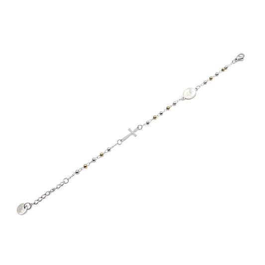 Bracciale Rosario in Acciaio Bicolor Bloom Oro Gioielleria