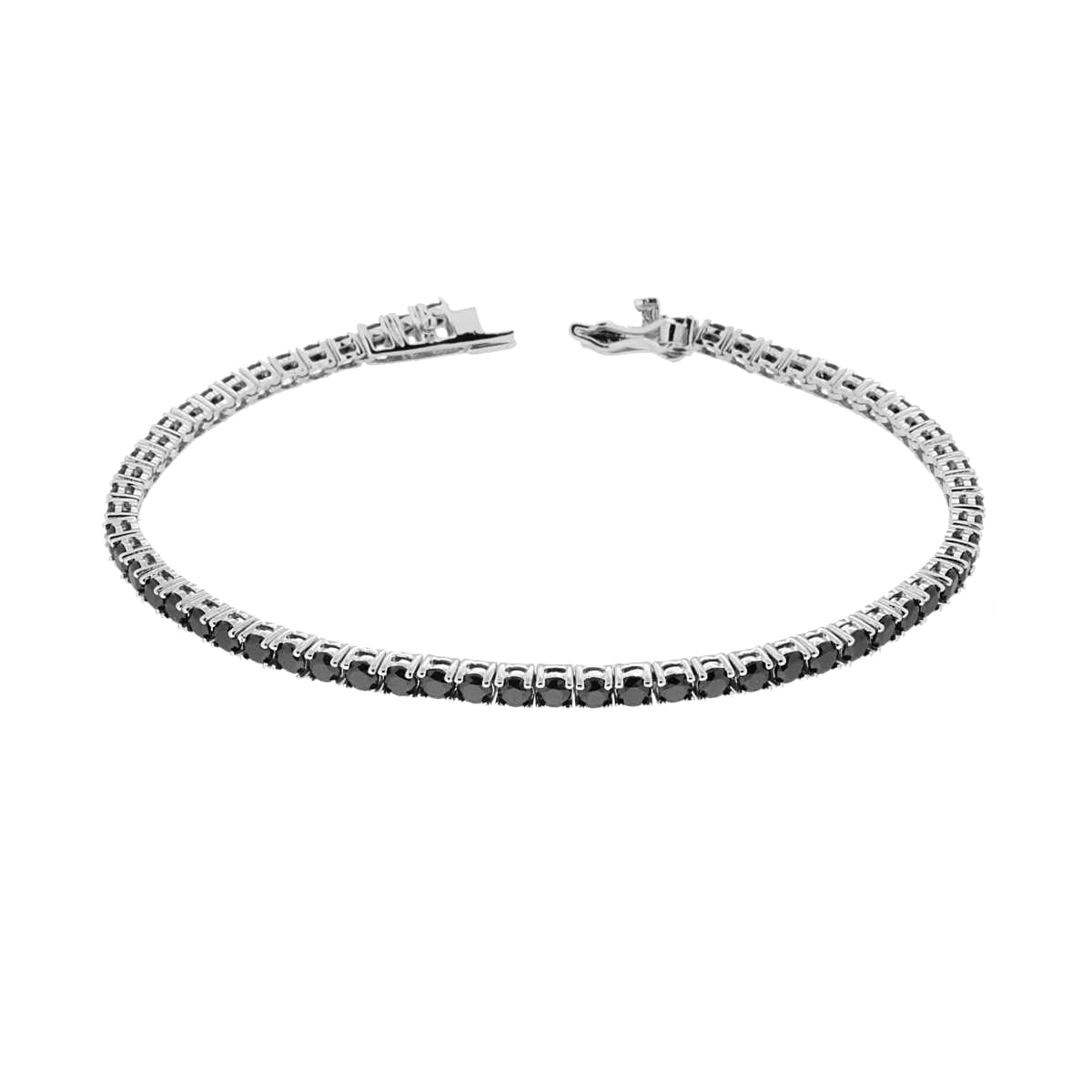 Bracciale Tennis Nero con Zirconi 2,5mm in Argento 925 Rodiato Bloom Oro Gioielleria