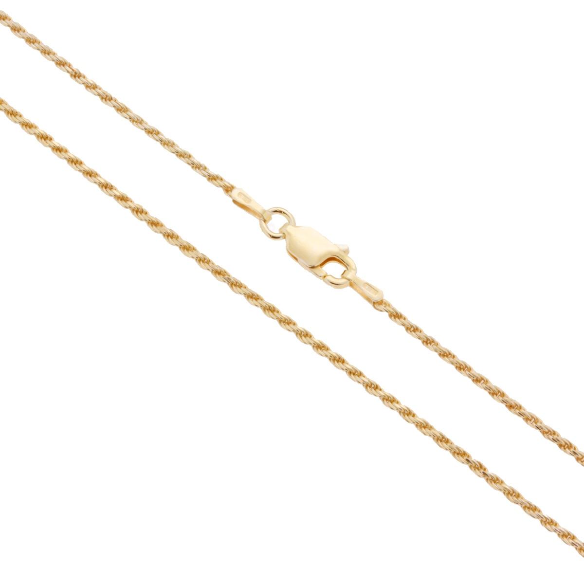 Catena Funetta (a Corda) Diamantata Lunghezza 45cm in Argento 925 Placcatura Oro 18K Bloom Oro Gioielleria