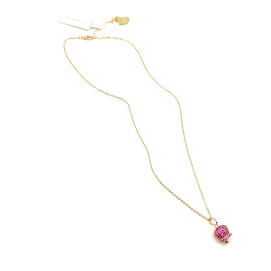 Collana Alessia Martucci con Campanella di Capri e Zirconi Rosso Rubino Placcata Oro 18K Bloom Oro Gioielleria