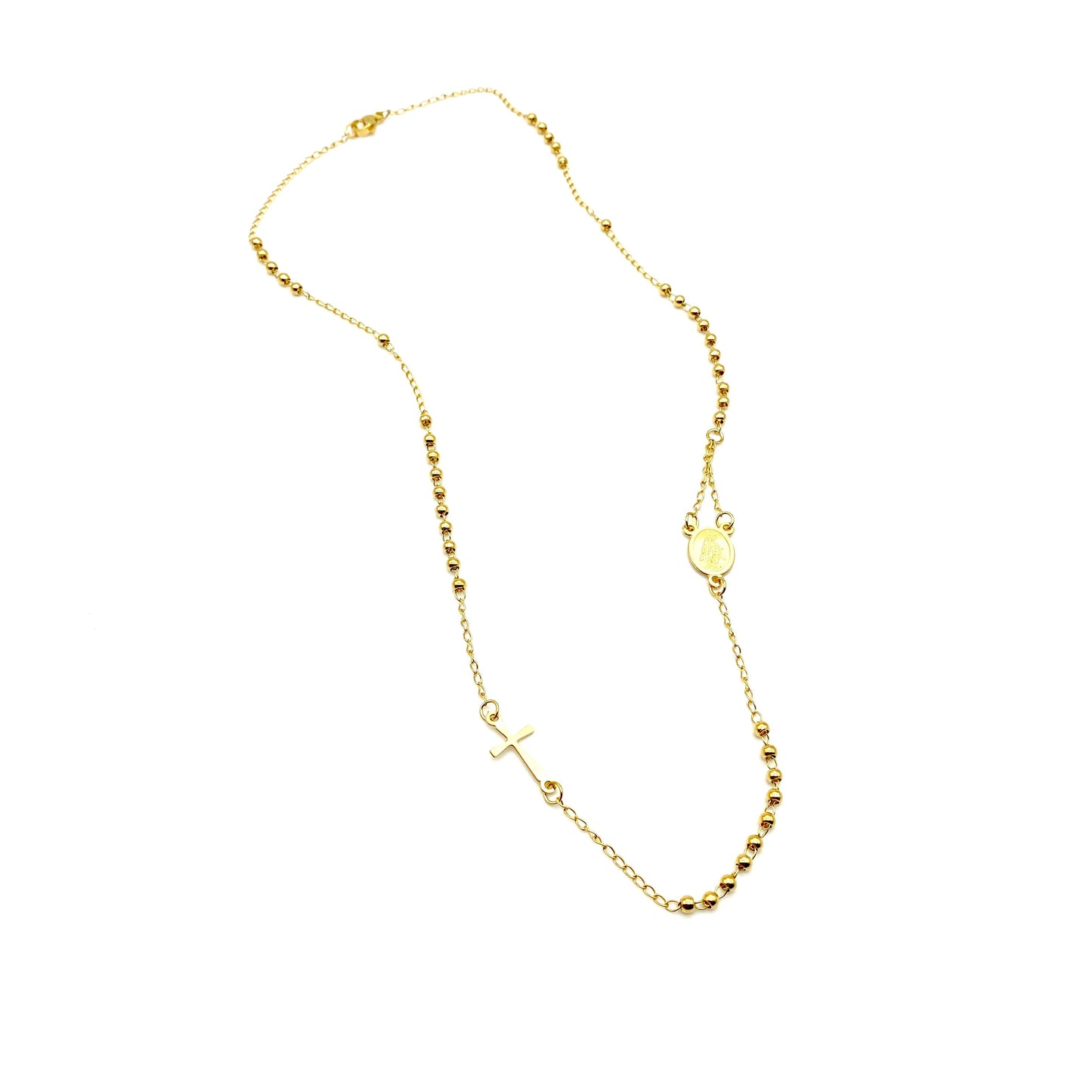 Collana Girocollo Rosario in Acciaio Placcata Oro 18k 6mm Bloom Oro Gioielleria