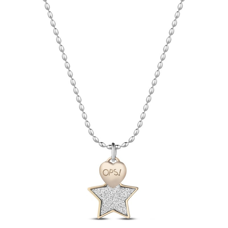 OPS! Collana Donna con Ciondolo a Stella Glitterato Bloom Oro Gioielleria