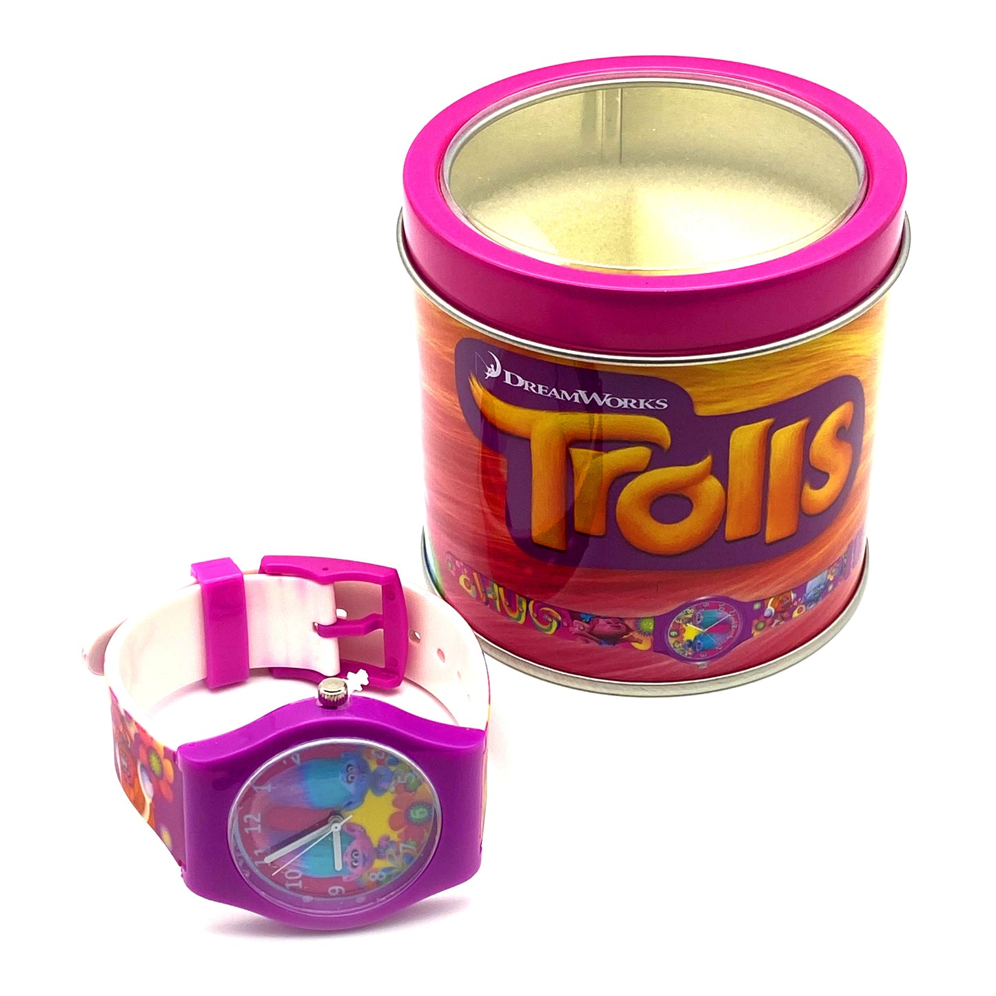 Orologio Bimbo/Bimba in Box Cartoni Animati Disney "Trolls" Bloom Oro Gioielleria